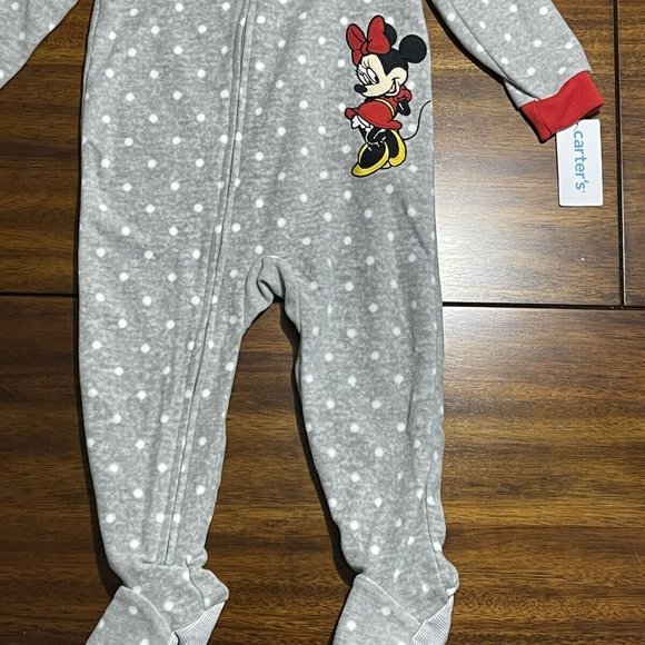 Baby 1-Piece Minnie Mouse Fleece Footie Pajamas - Picture 2 of 4